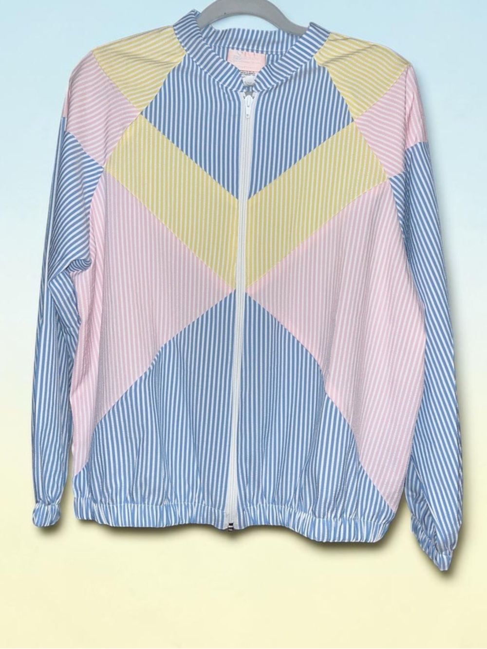 Swann VTG zip up windbreaker pastel striped